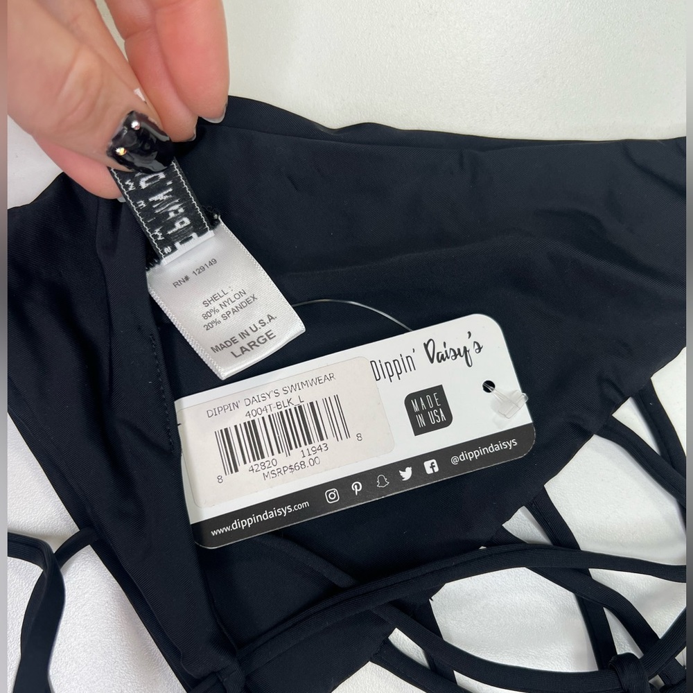 Dippin Daisy’s Topanga Caged Bikini Top in Black New With Tags - Picture 5 of 8